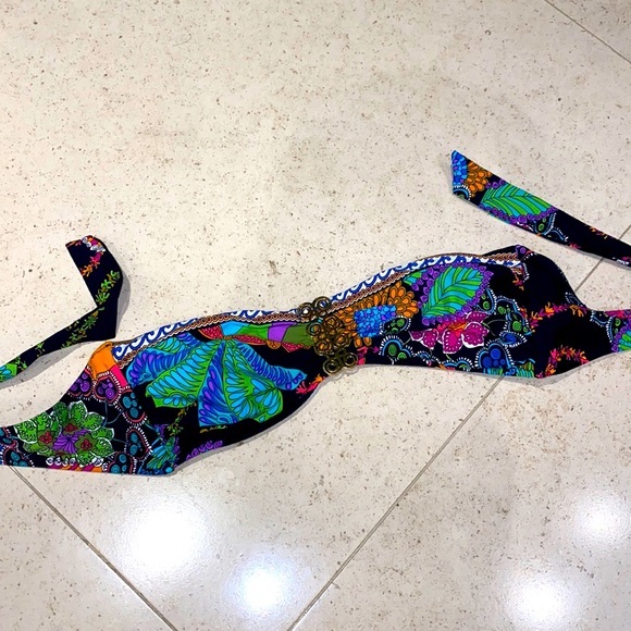 Trina Turk Bandeau Bikini Top Size 10 - Picture 3 of 4
